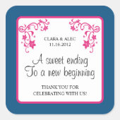 フローラ結婚式の引き出物シール スクエアシール (正面)