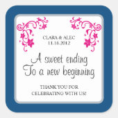 フローラ結婚式の引き出物シール スクエアシール (正面)