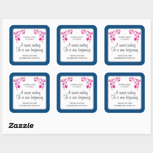 フローラ結婚式の引き出物シール スクエアシール (シート)