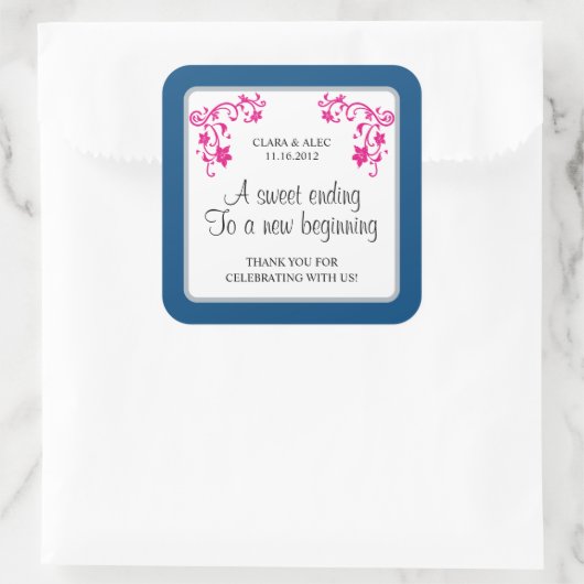 フローラ結婚式の引き出物シール スクエアシール (バッグ)