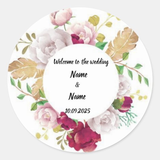フローラ結婚式の引き出物シール ラウンドシール (正面)