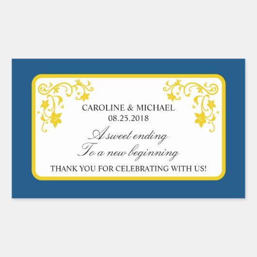 フローラ結婚式の引き出物シール 長方形シール (正面)