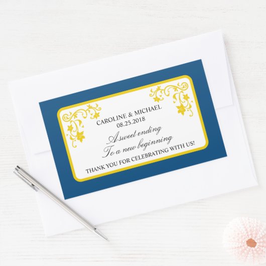 フローラ結婚式の引き出物シール 長方形シール (封筒)