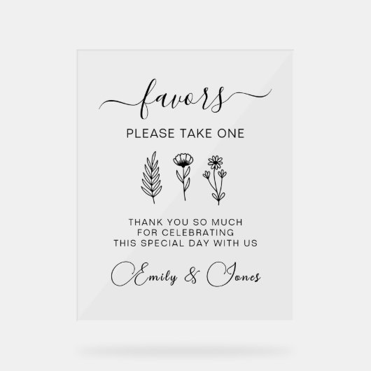 フローラ結婚式の引き出物テーブルの署名、パーティーの好意 アクリルサイン (正面)