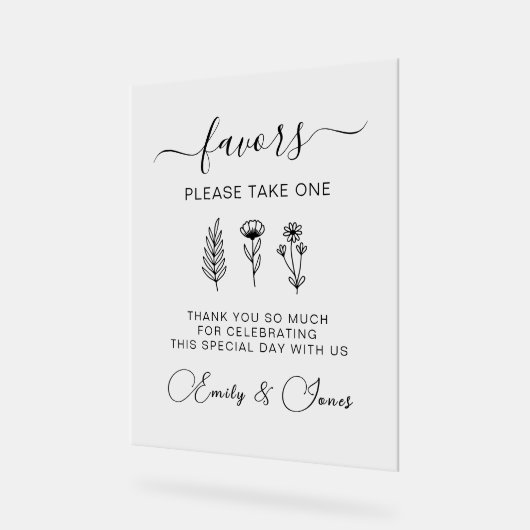 フローラ結婚式の引き出物テーブルの署名、パーティーの好意 アクリルサイン (傾斜)