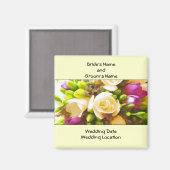 フローラ結婚式の引き出物磁石テンプレート マグネット (正面/裏面)