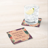 フローラ結婚式の引き出物/サンキュー スクエアペーパーコースター (インサイチュ)