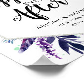 フローラ結婚式の披露宴のサインの後ずっと幸せに ポスター (角)