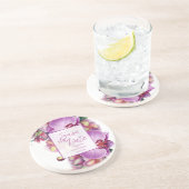 フローラ結婚式の日付の保存 コースター (側面)