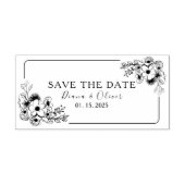 フローラ結婚式の日付を保存する自己印鑑 セルフインキングスタンプ (デザイン)