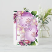 フローラ結婚式の日付を写真で保存 エンクロージャーカード (スタンド正面)