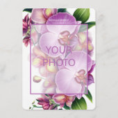 フローラ結婚式の日付を写真で保存 エンクロージャーカード (正面)