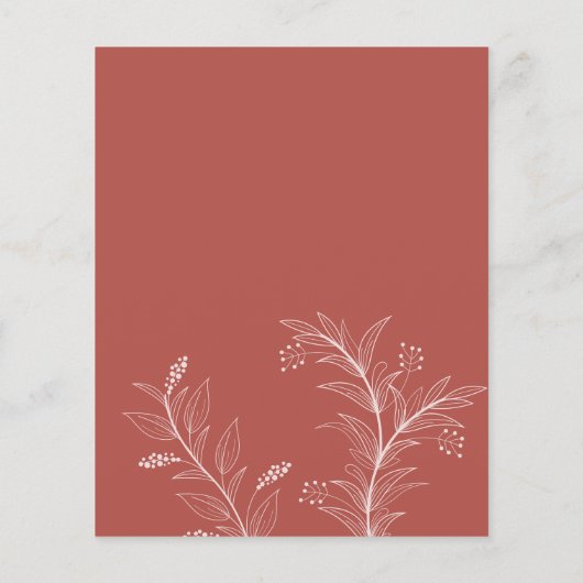 フローラ結婚式の日付予算の保存招待状 チラシ (裏面)