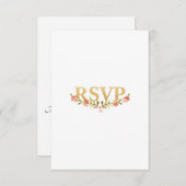 フローラ結婚式のRSVPカードを持つ&持つ 出欠カード (正面/裏面)