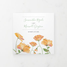 フローラ結婚式招待状すべて1つ 三つ折り招待状