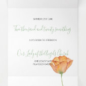 フローラ結婚式招待状すべて1つ 三つ折り招待状 (内部中)