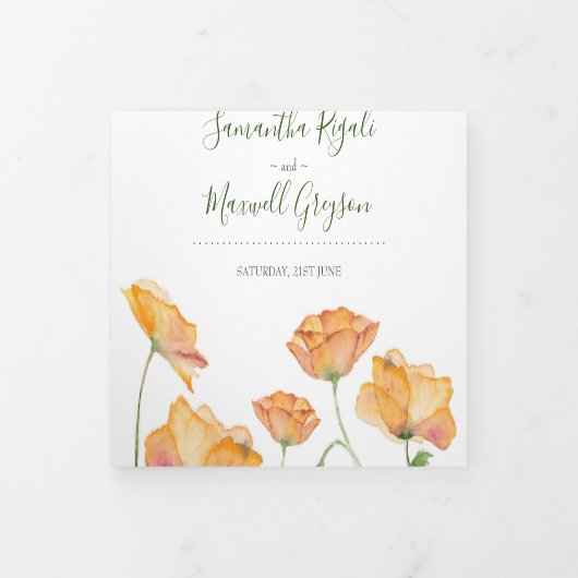 フローラ結婚式招待状すべて1つ 三つ折り招待状 (カバー)