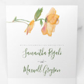 フローラ結婚式招待状すべて1つ 三つ折り招待状 (内部最初)