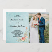 フローラ結婚式招待状と写真 招待状 (正面/裏面)