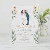 フローラ結婚式招待状と新郎新婦 招待状 (スタンド正面)
