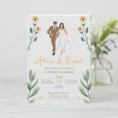 フローラ結婚式招待状と新郎新婦 招待状 (スタンド正面)