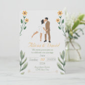 フローラ結婚式招待状と新郎新婦 招待状 (スタンド正面)