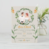 フローラ結婚式招待状と新郎新婦 招待状 (スタンド正面)