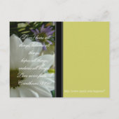 フローラ結婚式招待状と聖なる書物、 経典 インビテーションポストカード (裏面)