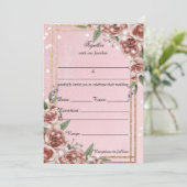 フローラ結婚式招待状を満空白のたす 招待状 (スタンド正面)