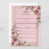 フローラ結婚式招待状を満空白のたす 招待状 (正面/裏面)