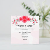 フローラ結婚式招待状カードのベクトル 招待状 (スタンド正面)