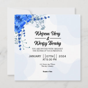 フローラ結婚式招待状カードデザインのベクトル 招待状