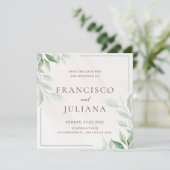 フローラ結婚式招待状カード日付の保存 招待状 (スタンド正面)