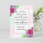 フローラ結婚式招待状カード水彩デザイン 招待状 (スタンド正面)