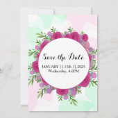 フローラ結婚式招待状カード水彩デザイン 招待状 (裏面)