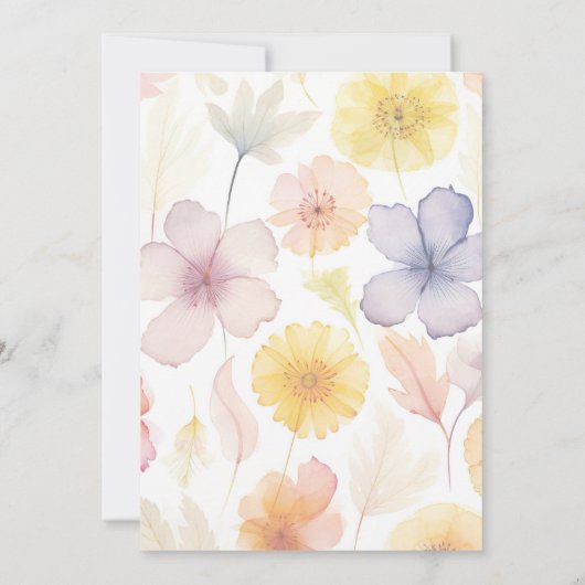 フローラ結婚式招待状カード 招待状 (裏面)