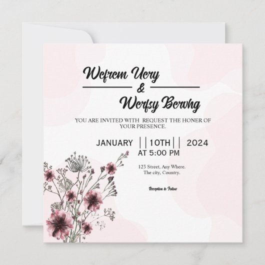 フローラ結婚式招待状カード 招待状 (正面)
