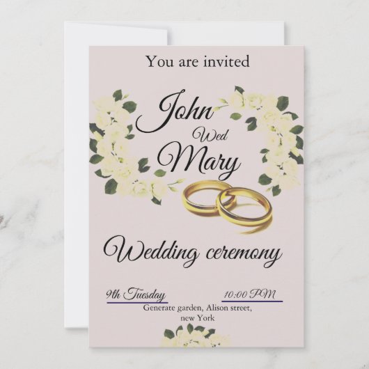 フローラ結婚式招待状カード 招待状 (正面)