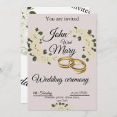 フローラ結婚式招待状カード 招待状 (正面/裏面)