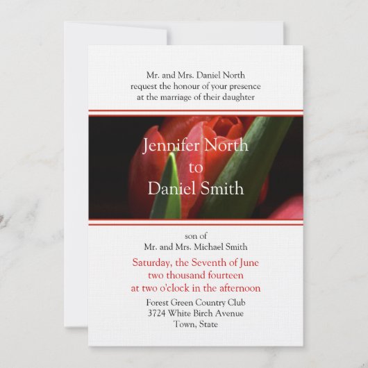 フローラ結婚式招待状テンプレート 招待状 (正面)