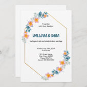 フローラ結婚式招待状テンプレート 招待状 (正面/裏面)