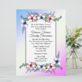 フローラ結婚式招待状デュアルブルー/ピンク 招待状 (スタンド正面)