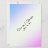 フローラ結婚式招待状デュアルブルー/ピンク 招待状 (裏面)