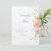 フローラ結婚式招待状パーソナライズされたカード 招待状 (スタンド正面)
