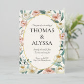 フローラ結婚式招待状付き箔詳細 箔招待状 (立ち正面)