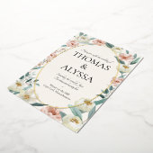 フローラ結婚式招待状付き箔詳細 箔招待状 (回転した状態)