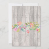 フローラ結婚式招待状素朴木製糸灯 招待状 (裏面)