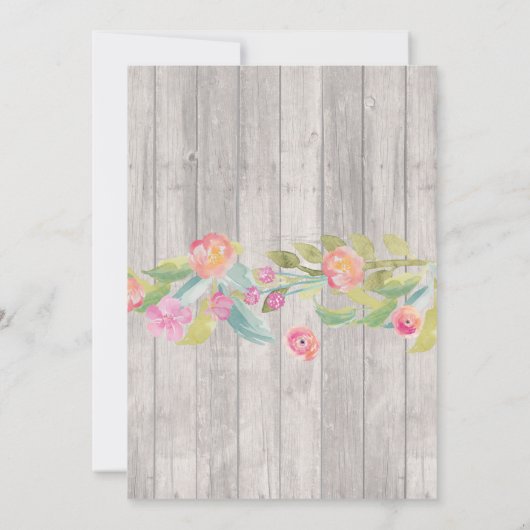 フローラ結婚式招待状素朴木製糸灯 招待状 (裏面)