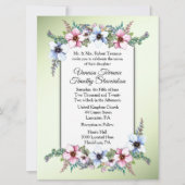 フローラ結婚式招待状緑 招待状 (正面)