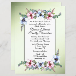 フローラ結婚式招待状緑 招待状